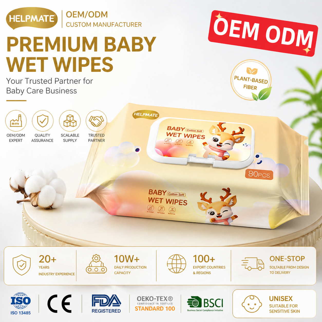 OEM ODM tùy chỉnh dùng khăn ướt dùng một lần của em bé